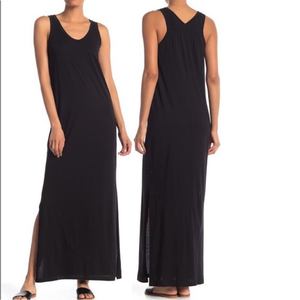 Susina Navy‎ Blue Ruched Back Sleeveless Maxi Dress Large
